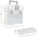 Portable Tool Box - Small Parts Organizer with Drawers and Customizable Compartments for Hardware, Fishing Tackle, Beads or Crafts by Stalwart (White)