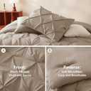 CozyLux King Size Comforter Set Khaki, 7 Pieces Pintuck Bed in A Bag Khaki Comforter King Size, Pinch Pleat Bedding Set with All Season Comforter, Sheets, Pillowcases & Shams