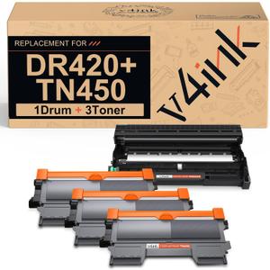 v4ink Compatible TN450 Toner Cartridge and DR420 Drum Replacement for Brother TN450 TN420 DR420 Toner Drum Set for Brother HL-2270dw HL-2280dw HL-2230 HL-2240d MFC-7240 MFC-7360n MFC-7860dw Printer