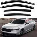 Tape-On Window Visors 4-Piece Compatible with 2023-2025 Honda Accord JDM 3D Wavy Mugen Style Sun Rain Guards Shield Shade Smoke