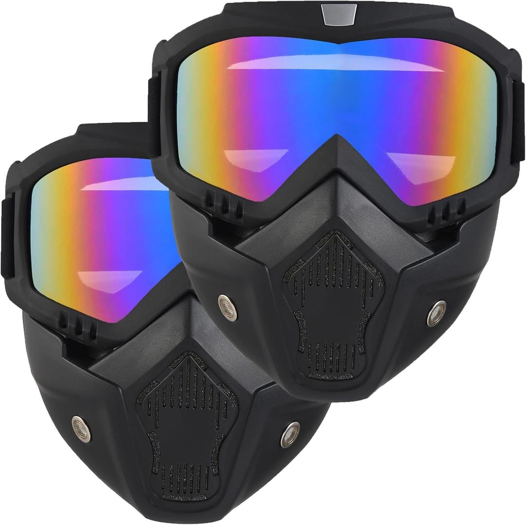 Airsoft Mask Full Face, Paintball Mask, Tactical Mask, Motorcycle Helmet Goggles with Removable Face Mask for Men Women