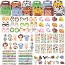 110 Pcs Jungle Safari Party Favors,Animal Theme Party Surprised kit,Wildlife Gift Party Birthday Decorations,Safari Gifts Bags Fillers Stuffers,Birthday Gifts For Boys and Girls