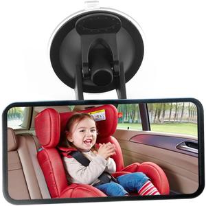 Car Baby Rear Facing Seat Mirror, HD 5.12 * 2.57" 360 Rotatable & Vacuum Suction Cup Mount for Windshield, Dashboard - Ideal Rear View for Parents