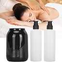 Massage Oil Warmer, Professional Electric Lotion Bottle Warmer with Two Oil Bottle Dispenser, LED Temperature Display, Essential Lube Gel Cream Heating Warmer for Home, Salon, SPA