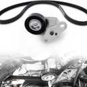 A/C Serpentine Drive Belt Tensioner Kit 90K-38159 Compatible with Cadillac Escalade 2002-2008, Chevrolet Avalanche 2002-2008, Express 2003-2008, Replace ACK040378HD