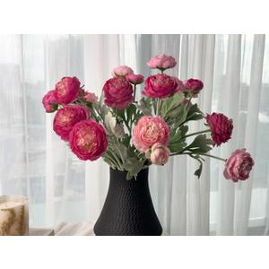 7 pcs Peony Artificial Flowers with Stems, Faux Pink and Hotpink Peonies Stem for Vase, Silk Ranunculus Flowers Arrangement for Home Office Farmhouse Wedding Party Decorations