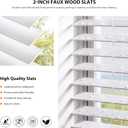 LazBlinds 2" Faux Wood Horizontal Blinds for Window 34 5/8" W x 36" H