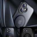 SPIDERCASE Designed for iPhone 16 Case, Magnetic Translucent [2+Full Coverage Tempered Glass Screen Protector] [Full Camera Protection] Anti-Fingerprint Anti-Scratch for iPhone 16 6.1, Black