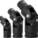 Bates- Universal Joint Impact Socket Set, 3 pcs, 1/4", 3/8" & 1/2" Drivers 1/2 Impact Swivel Socket Set 1/2 Drive (Universal Joint 3 pcs, Black)