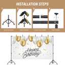 Backdrop Stand with Wheels 10x7.5Ft (WxH), Photo Backdrop Stand Easy to Move,Heavy Duty Back Drop Adjustable Stand for Parties,Banner Stand Photography and Video Studios