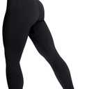 HIGORUN Women Seamless Leggings Smile Contour High Waist Workout Gym Yoga Pants (Medium, #4 Black)