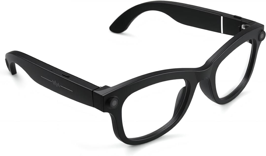 AI Smart Glasses with Camera, Voice Assistant, Real-Time Translation, 1080P Video & 8MP Photo, Bluetooth for Music/Calls