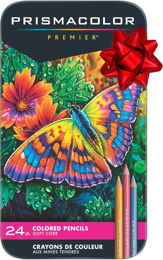 Prismacolor Premier colored Pencils, Soft Core, Assorted Colors, 24 Count - Durable, Vibrant, Ultra-Smooth, Adult Coloring, Drawing, Sketching, Arts & Crafts