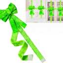 Meseey Christmas Cabinet Bows, Green Furry Ribbons, Holiday Door Decorations, Xmas Party Supplies (8, Green Fur)