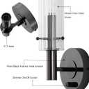 BYOLIIMA Black Bathroom Vanity Light Fixtures with Striped Clear Glass Shades Modern Wall Sconces Dimmer ON/Off Switch Indoor Wall Light for Mirror Living Room Bedroom Hallway Staircase