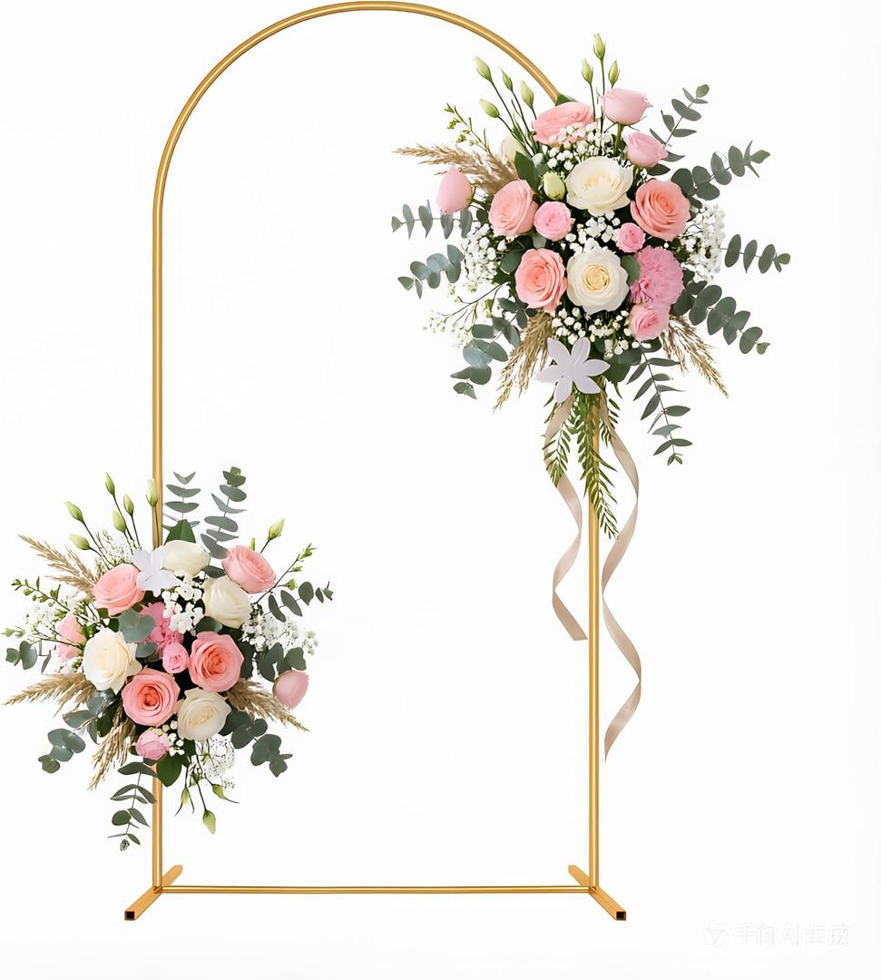Metal Arch Backdrop Stand for Wedding, Parties, Birthday, Baby Shower, Graduation, Bridal Shower, Garden, Floral, Balloon Decoration (6.6FT)