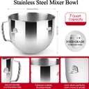 7 QT Stainless Steel Mixer Bowl for Kitchenaid Stand Mixers, 7 Quart Bowl-Lift Stand Mixerwith Lid
