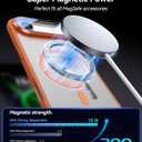 VOFATA [Upgraded Full Camera Protection] for iPhone Air Case with Camera Cover Stand [Fit for MagSafe][10FT Mil-Grade Protection] Translucent Magnetic Phone Cover for iPhone 17 Air Case, Orange