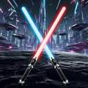 Red Blue Light Sabers for Kids-2pack Cosplay Retractable Detachable LED Light SaberToy Set with Girls Boys and Adults-Gift for Halloween Christmas Birthday Party Easter Gifts