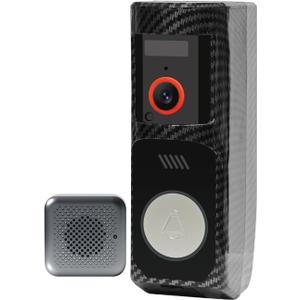 Doorbell Camera Wireless-Head PTZ Rotated 60View, 2.4G WiFi Security Video Doorbell with Chime,Battery Powered,2K Full HD & Night Vision with Two-Way Talk, Smart Human Detection