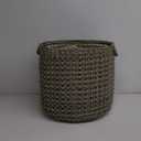 Set of 3 L17.5x16.6 M15x15 S13.5-13.5In Stackable Hand Woven Wicker Storage and Laundry Basket with Handles - Gray and Brown