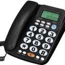 Corded Big Button Telephone for Elderly Caller ID Landline Phones for Seniors Amplified Telefonos Home Phone for Old People with Speaker and Easy to Read Numbers