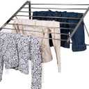 brightmaison Wall Mount Clothes Drying Rack & Laundry Room Organizer, 6.5 Yards Drying Capacity Stainless Steel Silver Laundry Rack