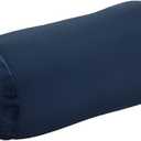 Wolf Essentials Microbead Bolster Tube Travel Pillow - Compact Neck Roll Pillow for Airplane, Car, or Home - Soft Lumbar Support Pillow - Navy