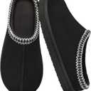 Litfun Memory Foam Slippers for Women Men Cozy Warm House Shoes Indoor and Outdoor, Gemstone Black, 9.5