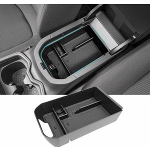 Center Console Organizer Tray Compatible with 2019-2025 Toyota RAV4 & Prime Accessories, ABS Material Insert Armrest Secondary Storage Box for RAV-4 Interior Accessories, Black