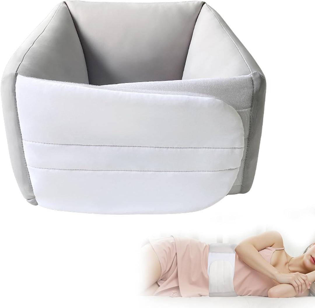 Lumbar Support Pillow for Sleeping Adjustable Waist Cushion for Lower Back Gap Breathable Ice-Silk Memory Foam for Side & Back Sleepers, Bed & Sofa Rest, Large
