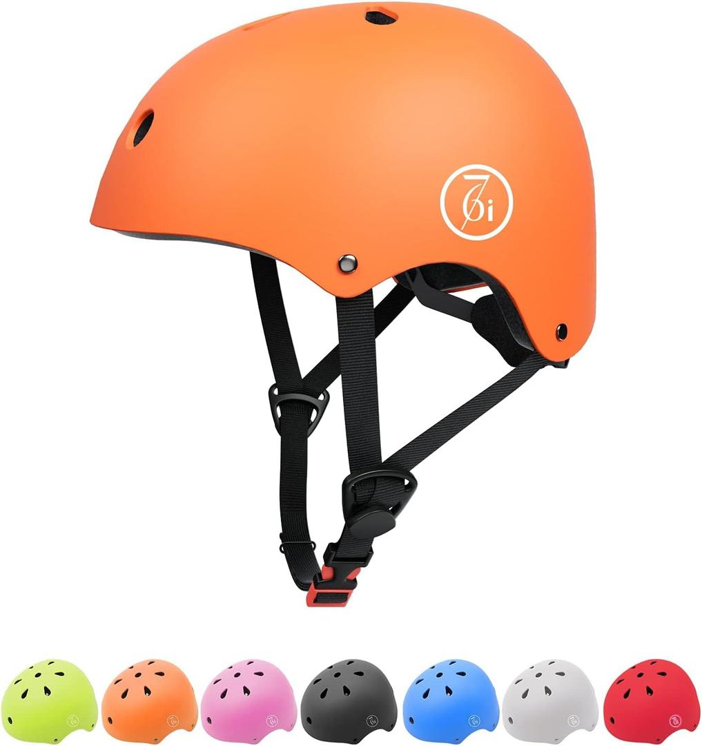 67i Bike Helmet Skateboard Helmet for Adult Cycling Bicycle Scooter Helmets for Men Women Adjustable for Multi-Sport Bicycle Scooter Inline Cycling Skateboarding (Large, Orange)
