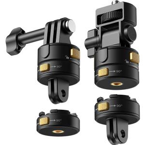 Neewer 6 in 1 Action Camera Mount Kit, Compatible with Hero 13 12 11 Max DJI Osmo Action Insta360, Metal Magnetic Quick Release Mount with 1/4" Thread & Folding Fingers for POV Shots, GP-23