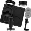 Normcore 58.5mm 7-in-1 Barista Kit: Coffee Tamper, Distributor Tool, WDT with Stand, Dosing funnel, Puck Screen Set, Compact Tamping Mat, Portafilter Stand, Barista Essentials Kit for 58mm baskets