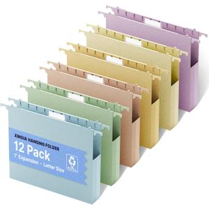 XINGIA Plastic Hanging File Folders Letter Size,1" Expandable File Folders Hanging with Tabs,12 Pack Hanging Folders for School Office Home Filling Cabniet,Hanging File Organizer for File Frame Box