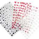 8sheets Adhesive Decals Girls Valentine's Decal Decor and DIY Decorations Stickers Nail Self- Manicure Accessories for Women Sticker Love Shaped Wedding Heart Day Romantic