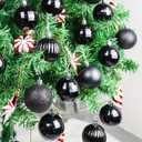 24ct Christmas Balls Ornaments, 2.36 Inch Christmas Tree Balls Ornaments, Decorative Baubles Decorations for Xmas Tree Decor Holiday Party, Black