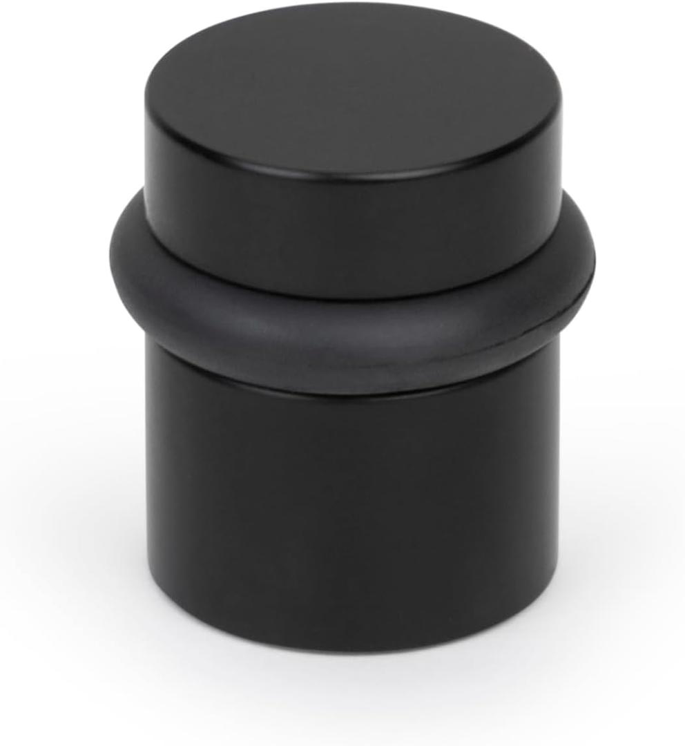 Mega Handles Floor Door Stopper, Black Stopper Quickly Installed Wall Protector, Wall Protectors from Door Knobs, Floor Door Stop with Mounting Hardware Included - Matte Black - 1.5 Inch