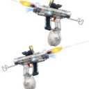 Upgraded 2 Pack Electric Water Gun for Adults Kids 26-32FT Range Squirt Gun Watergun 800ml High Capacity LED Light Automatic Water Gun Toys Pool Beach Outdoor Summer Gift Toys for Kids Ages 6-12 (Black+black)