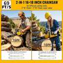 40V(20V*2) 16"+18" 2-IN-1 Brushless Chainsaw Cordless, Electric Powered Chainsaw Compatible with Dewalt Battery with Auto Oiler & Safety Lock Brake, for Tree Trimming Branch Wood Cutting(ONLY TOOL)