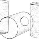 Canomo 3 Packs 6 Inch x 4 Inch Bubble Seeded Glass Light Shade Glass Lamp Shades Cylinder Replacement with 1.65 Inch Fitter for Wall Lamps Chandeliers or Ceiling Light