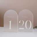 Frosted Arch Table Numbers 1-20 for Wedding, 20 Pack 5x7 Acrylic Signs With Holder, Perfect for Centerpiece Decoration