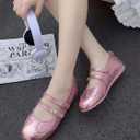 Adolilove Ballet Sneakers for Women Mary Jane Flats Walking Shoes Slip On with Elastic Straps with Memory Foam Insole US 9