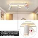 LED 3 Light Track Lighting Spotlight Kit, White Ceiling Spotlights, Modern Track Light Fixture with Flexibly Rotatable Light Heads, 35W+15W Dual Lighting for Kitchen Living Room,Includes 3 x GU10 Bulb
