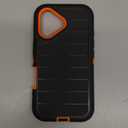 for iPhone 16 Case Heavy Duty 3-Layer[Shockproof][Dropproof][Dust-Proof] Military Grade Rugged Full Body Protection Cover Case for Apple iPhone 16 5G 6.1 inch,Black/Orange