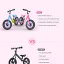 Lilian&Gema Toddler Balance Bike Colorful Lighting, 12'' Kids Balance Bike for 2-5 Years Old with Adjustable Seat & Handlebar, Toddler Gift Bike Suitable for Boys and Girls Ages 2 3 4 5