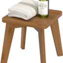 Step Stool Kitchen Bathroom Bedroom for Kids and Adults Wooden Foot Rest Stools Sturdy Bamboo Wood One Small Stool 10 inch