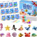 Air Dry Clay Kit - 12 Marine Animal Modeling Clay for Kids, Complete DIY Clay Craft Set with Sculpting Tools & Step-by-Step Tutorials, Ultra Soft & Non-Sticky Clay, Children's Day Gift Ideas