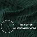 Homaxy 100% Cotton Waffle Weave Kitchen Dish Towels, Ultra Soft Absorbent Quick Drying Cleaning Towel, 13 x 28 Inches, 4-Pack, Blackish Green