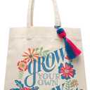 Karma, Canvas Tote Bag for Women, Canvas Beach Bag, Reusable Shopping Bags, Shoulder Bag Reusable Grocery Bags